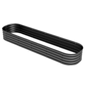 Outsunny Metal Raised Garden Bed Kit 7.9ft Dark Gray Galvanized Planter Box for Spacious Gardening