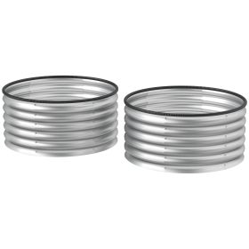 Outsunny Set of 2 Raised Garden Bed, Metal Planter Box with Safety Edging, Easy-to-assemble Stock Tank 3'x3'x1.4' Silver