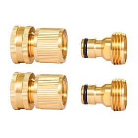 2 Set 3/4" Garden Hose Quick Connect Solid Brass Water Hose Fitting Female Male