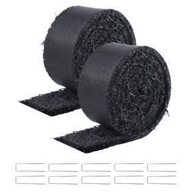 VEVOR Rubber Mulch for Landscaping, 2 Rolls Recycled Rubber Mulch Mat 120 x 4.5 in, Permanent Rubber Pathway