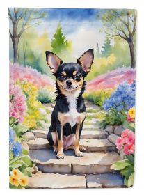 Chihuahua Spring Path Garden Flag Mailbox Flag Decorative Yard Flag Banner Outside Patio Artwork Yard Flower Beds, Garden Size, Multicolor