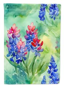 Texas Bluebonnets in Watercolor House Flag Large Porch Sleeve Pole Decorative Outside Yard Banner Artwork Wall Hanging, Polyester, House Size