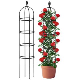 2 Packs Garden Obelisk Trellis Rustproof Climbing Plant Trellis 5.9FT Plants Tower for Climbing Plants Flower Vegetable Vine