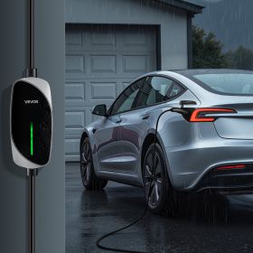 Level 1/2 Tesla Charger 16A Portable EV Charger 25 Ft Cable 120V-240V NEMA 6-20P (Option: Black)