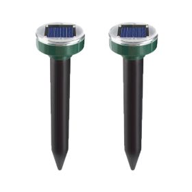 2pcs Mole Repellent Stakes; Solar Mole Repellent Ultrasonic; Ultrasonic Solar Powered; Ip65 Waterproof Sonic Repeller Stakes For Groundhog; Vole; (Items: Round)