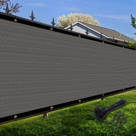 Artpuch Privacy Fence Screen Dark Grey Customized Outdoor Mesh Panels for Backyard, Balcony,Patio,Construction Site with Zip Ties (Color: Dark Grey, size: 4x203 ft)